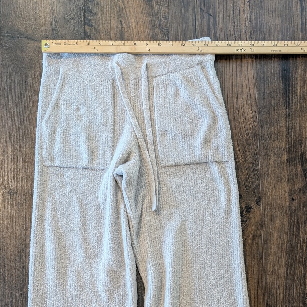 Barefoot Dreams CozyChic Lite Ribbed Side-Slit Lounge Pants Light Oatmeal Size S - Picture 10 of 12